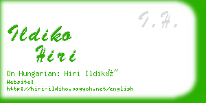 ildiko hiri business card